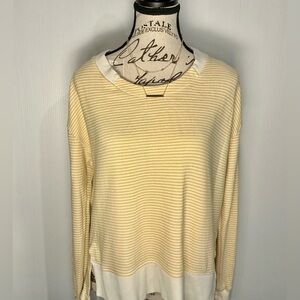 Alternative Yellow and White Striped Sweatshirt Size Small
